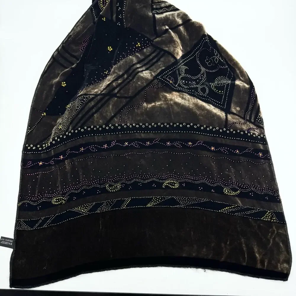 Velvet‎ Made in Italy Silk Blend Dark Romantic Whimsigoth Wrap Scarf Office Glam